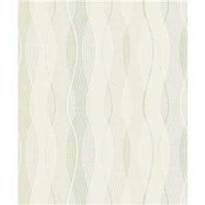 Advantage Geo Jenner Non-Woven and Unpasted Wallpaper - Geometric Pattern - 57.8-sq. ft. - Cream
