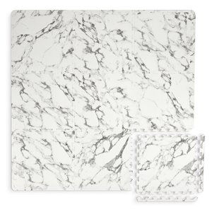 Tuile de mousse emboîtable Athena de FloorPops, intérieur, 3 pi x 3 pi, blanc et gris