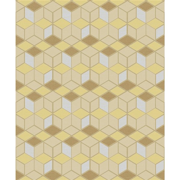 Advantage Geo Joanne Non-Woven and Unpasted Wallpaper - Geometric Pattern - 57.8-sq. ft. - Mustard