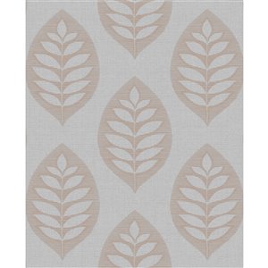 Papier peint non encollé et non tissé Harstad Brewster Essentials d'Advantage, motif de lierre, 56,4 pi², gris