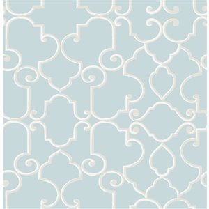 Papier peint non encollé et non tissé Lilles Brewster Essentials d'Advantage, motif géométrique, 56,4 pi², sarcelle