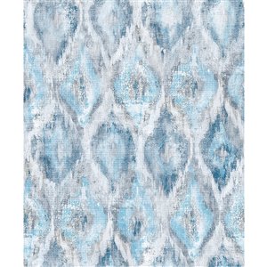 Advantage Geo Gilboa Non-Woven and Unpasted Wallpaper - Geometric Pattern - 57.8-sq. ft. - Blue