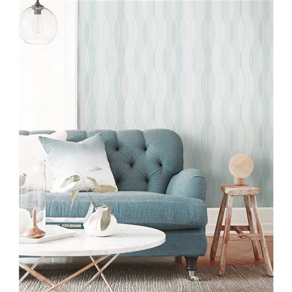 Advantage Geo Jenner Non-Woven and Unpasted Wallpaper - Geometric Pattern - 57.8-sq. ft. - Light Green