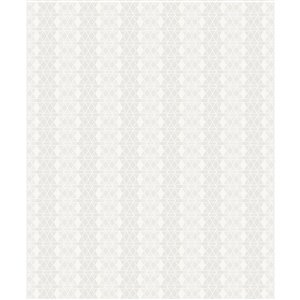Advantage Geo Taylor Non-Woven and Unpasted Wallpaper - Geometric Pattern - 57.8-sq. ft. - Ivory