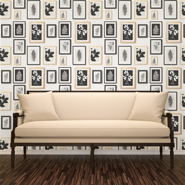 Advantage Neutral Black White Rumer Non-Woven and Unpasted Wallpaper - 56.4-sq. ft. - White