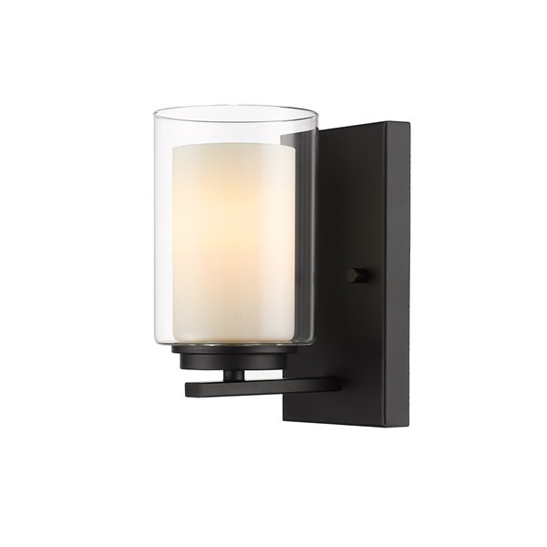 Z-Lite Willow 4.5-in W 1-Light Matte Black Modern/Contemporary Wall Sconce