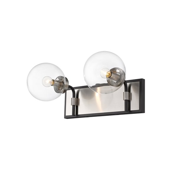 Matte black and brushed deals nickel vanity light