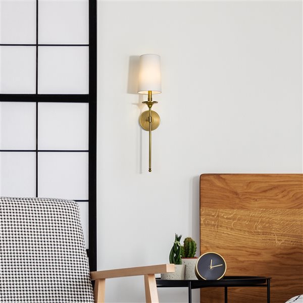 Z-Lite Emily 5.5-in W 1-Light Rubbed Brass Transitional Wall Sconce