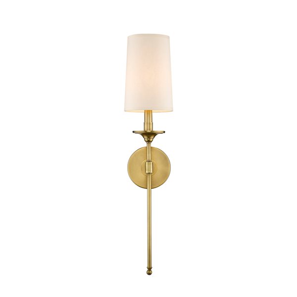 Z-Lite Emily 5.5-in W 1-Light Rubbed Brass Transitional Wall Sconce