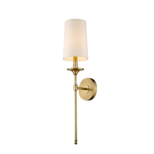 Z-Lite Emily 5.5-in W 1-Light Rubbed Brass Transitional Wall Sconce