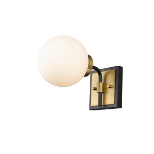 Z-Lite Parsons 6-in W 1-Light Matte Black and Olde Brass Modern/Contemporary Wall Sconce