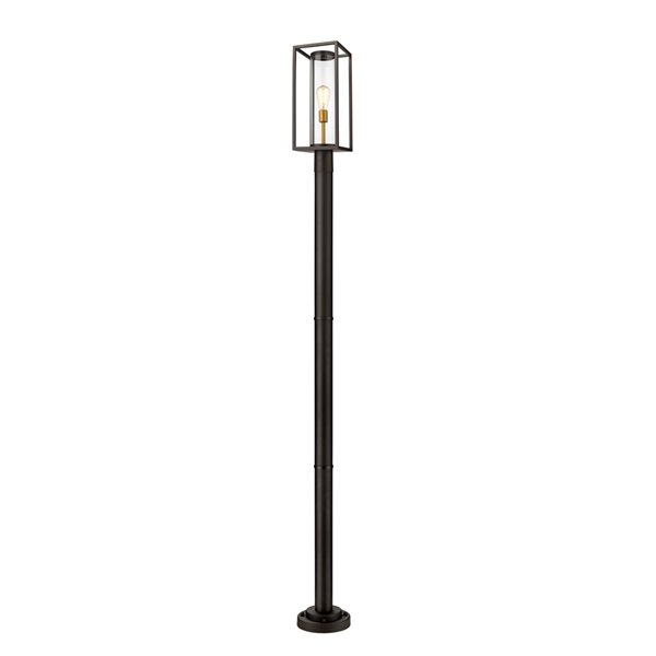 Z-Lite Dunbroch 95.5-in x 9-in Deep Bronze and Outdoor Brass Hardwired Incandescent Complete Post Light