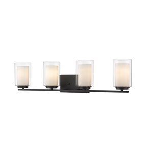 Z-Lite Willow 4-Light Matte Black Modern/Contemporary Vanity Light