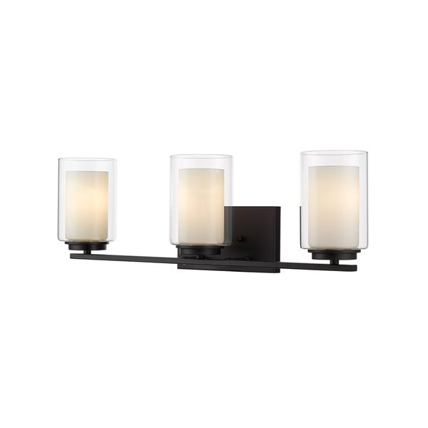 Z-Lite Willow 3-Light Matte Black Modern/Contemporary Vanity Light