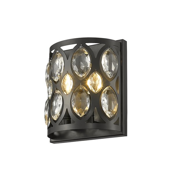 Z-Lite Dealey 8.25-in W 2-Light Matte Black Modern/Contemporary Wall Sconce