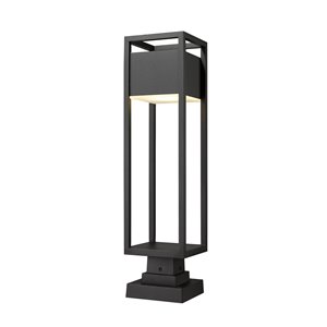 Z-Lite Barwick 28.25-in x 7-in Black Hardwired Incandescent Complete Pier-Mounted Light