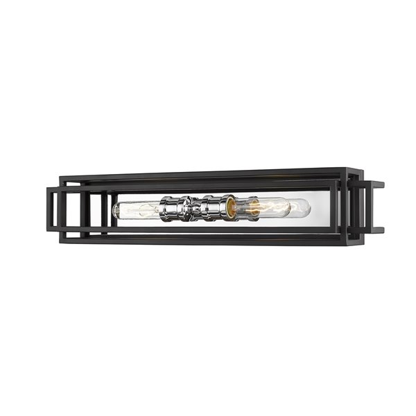 ●TINA Z-Lite Titania 2-Light Black and Chrome Modern/Contemporary