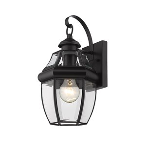 Z-Lite Westover 13.75-in H Black Hardwired Medium Base (E-26) Outdoor Wall Light