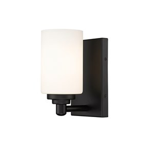 Z-Lite Soledad 4.5-in W 1-Light Matte Black Transitional Wall Sconce