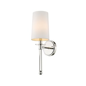 Z-Lite Mila 5.5-in W 1-Light Polished Nickel Transitional Wall Sconce