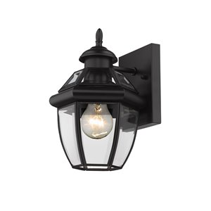 Z-Lite Westover 10.5-in H Black Hardwired Medium Base (E-26) Outdoor Wall Light