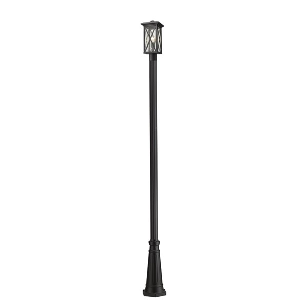 Z-Lite Brookside 110.5-in x 10-in Black Hardwired Incandescent Complete Post Light