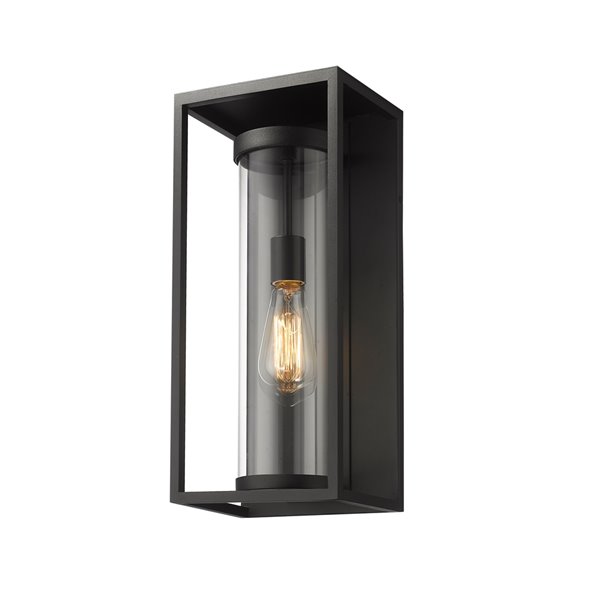 Z-Lite Dunbroch 18.25-in H Black Hardwired Medium Base (E-26) Outdoor Wall Light