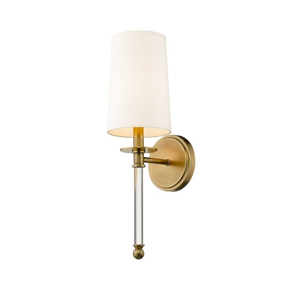 Z-Lite Mila 5.5-in W 1-Light Rubbed Brass Transitional Wall Sconce