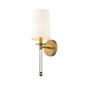 Z-Lite Mila 5.5-in W 1-Light Rubbed Brass Transitional Wall Sconce