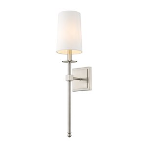 Z-Lite Camila 5.5-in W 1-Light Brushed Nickel Transitional Wall Sconce