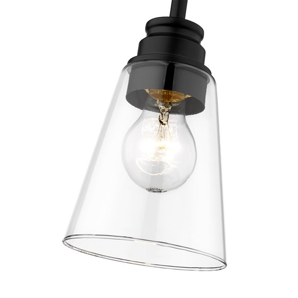 Z-Lite Annora 1-Light Matte Black Modern/Contemporary Clear-Glass Bell Halogen Mini Pendant