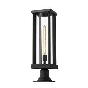 Z-Lite Glenwood Trendy 22-in x 7.5-in Black Hardwired Incandescent Complete Pier-Mounted Light