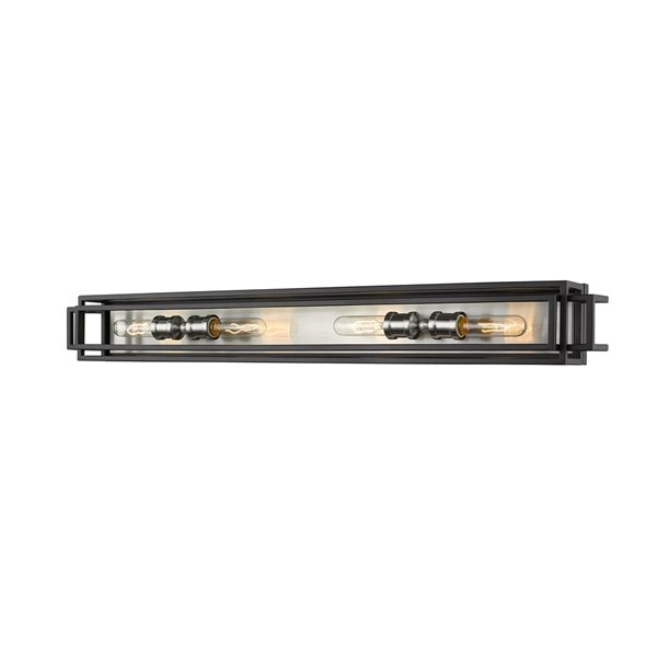 Z-Lite Titania 4-Light Black and Brushed Nickel Modern/Contemporary Vanity Light