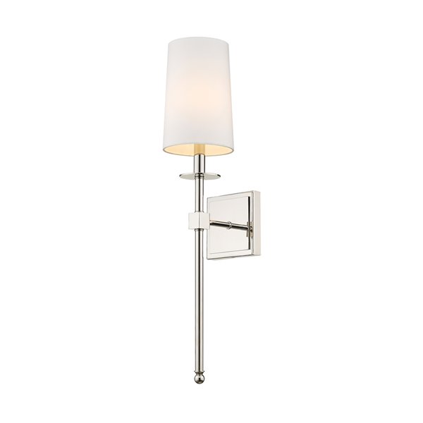 Z-Lite Camila 5.5-in W 1-Light Polished Nickel Transitional Wall Sconce