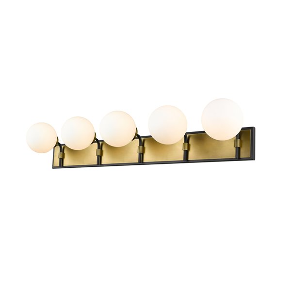 Z-Lite Parsons 5-Light Matte Black and Olde Brass Modern/Contemporary Vanity Light