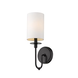 Z-Lite Ella 5-in W 1-Light Matte Black Transitional Wall Sconce