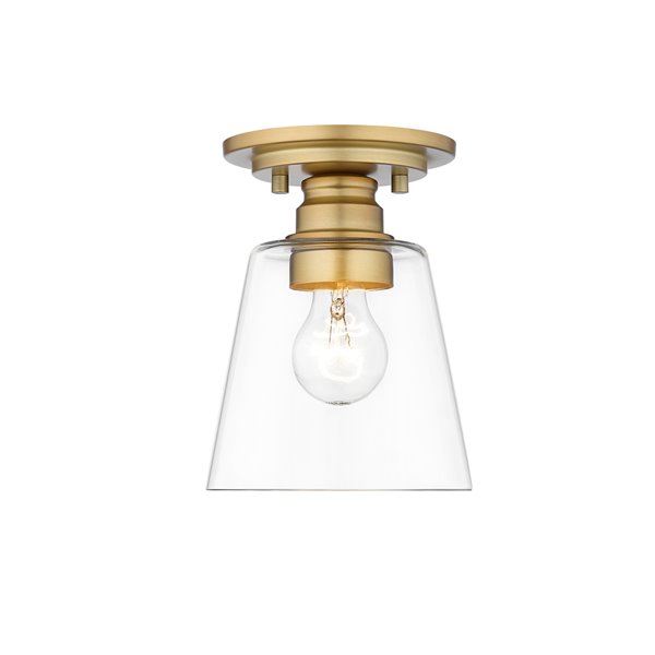 Z-Lite Annora 7.75-in Olde Brass Contemporary/Modern Halogen Flush Mount Light