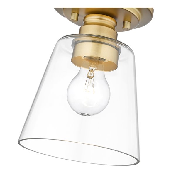 Z-Lite Annora 7.75-in Olde Brass Contemporary/Modern Halogen Flush Mount Light