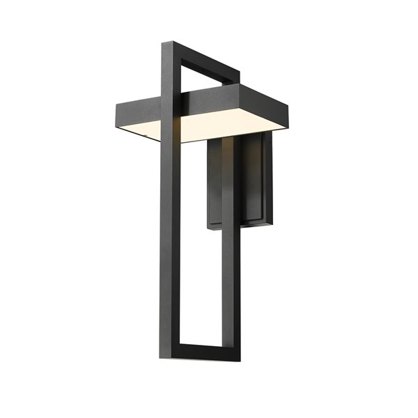 Z-Lite Luttrel 25-in H Black Hardwired LED Outdoor Wall Light