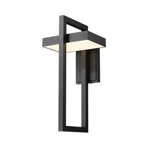 Z-Lite Luttrel 25-in H Black Hardwired LED Outdoor Wall Light