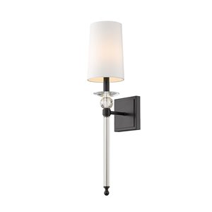 Z-Lite Ava 5.5-in W 1-Light Matte Black Transitional Wall Sconce