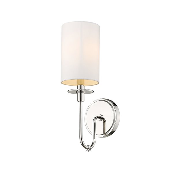 Z-Lite Ella 5-in W 1-Light Polished Nickel Transitional Wall Sconce