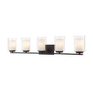 Z-Lite Willow 5-Light Matte Black Modern/Contemporary Vanity Light