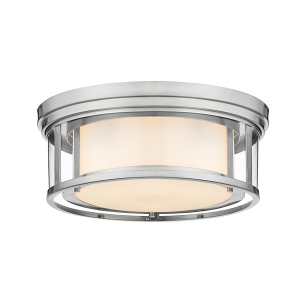 Z-Lite Willow 16-in Brushed Nickel Contemporary/Modern Incandescent Flush Mount Light