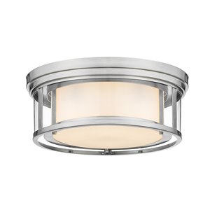 Z-Lite Willow 16-in Brushed Nickel Contemporary/Modern Incandescent Flush Mount Light