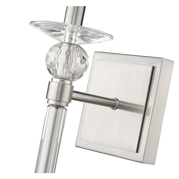 Z-Lite Ava 5.5-in W 1-Light Brushed Nickel Transitional Wall Sconce