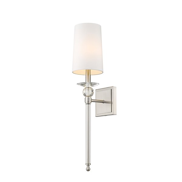 Z-Lite Ava 5.5-in W 1-Light Brushed Nickel Transitional Wall Sconce