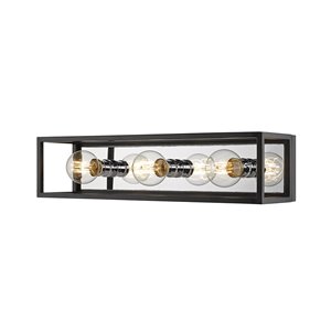 Z-Lite Kube 3-Light Matte Black and Chrome Modern/Contemporary Vanity Light