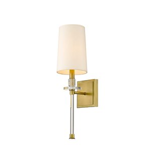 Z-Lite Sophia 5.5-in W 1-Light Rubbed Brass Transitional Wall Sconce