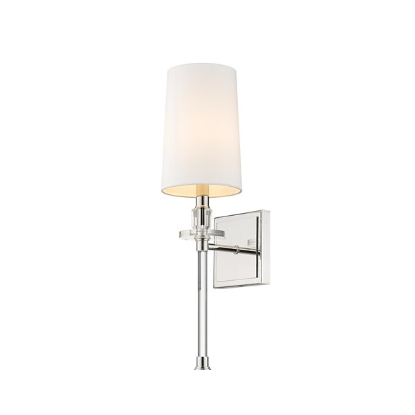 Z-Lite Sophia 5.5-in W 1-Light Polished Nickel Transitional Wall Sconce